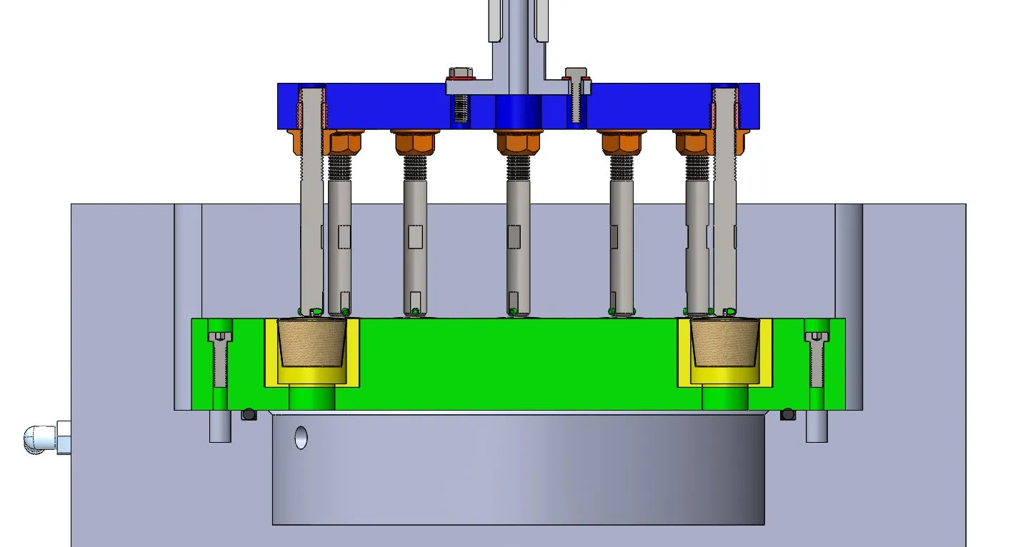 Occluder axial test setup Occluder axial test principle
